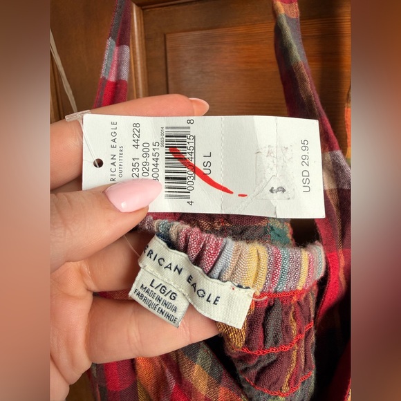 American Eagle Plaid Halter Top - Picture 3 of 5